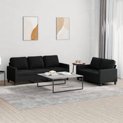 Loungeset 2-delig stof zwart