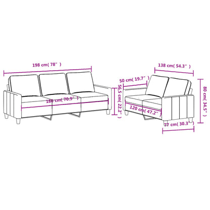 2-Delige Loungeset Met Kussens Stof Taupe