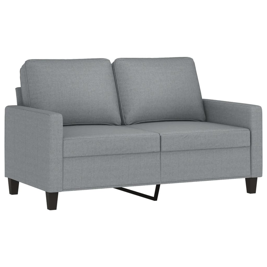 3-Delige Loungeset Met Kussens Stof Lichtgrijs met kussens en voetenbankje