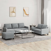 Loungeset 3-delig stof lichtgrijs