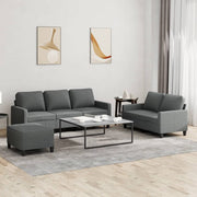Loungeset 3-delig donkergrijs stof