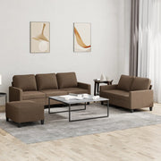 Loungeset 4-delig stof bruin