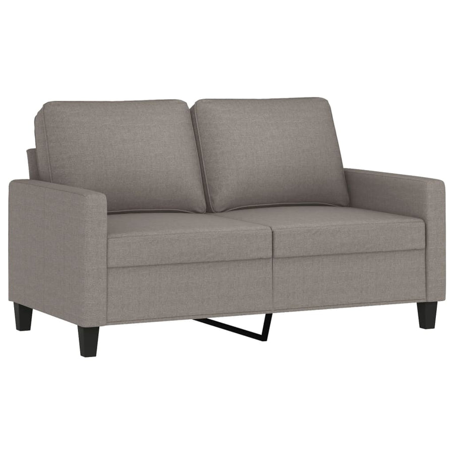 3-Delige Loungeset Met Kussens Stof Taupe met kussens en voetenbankje