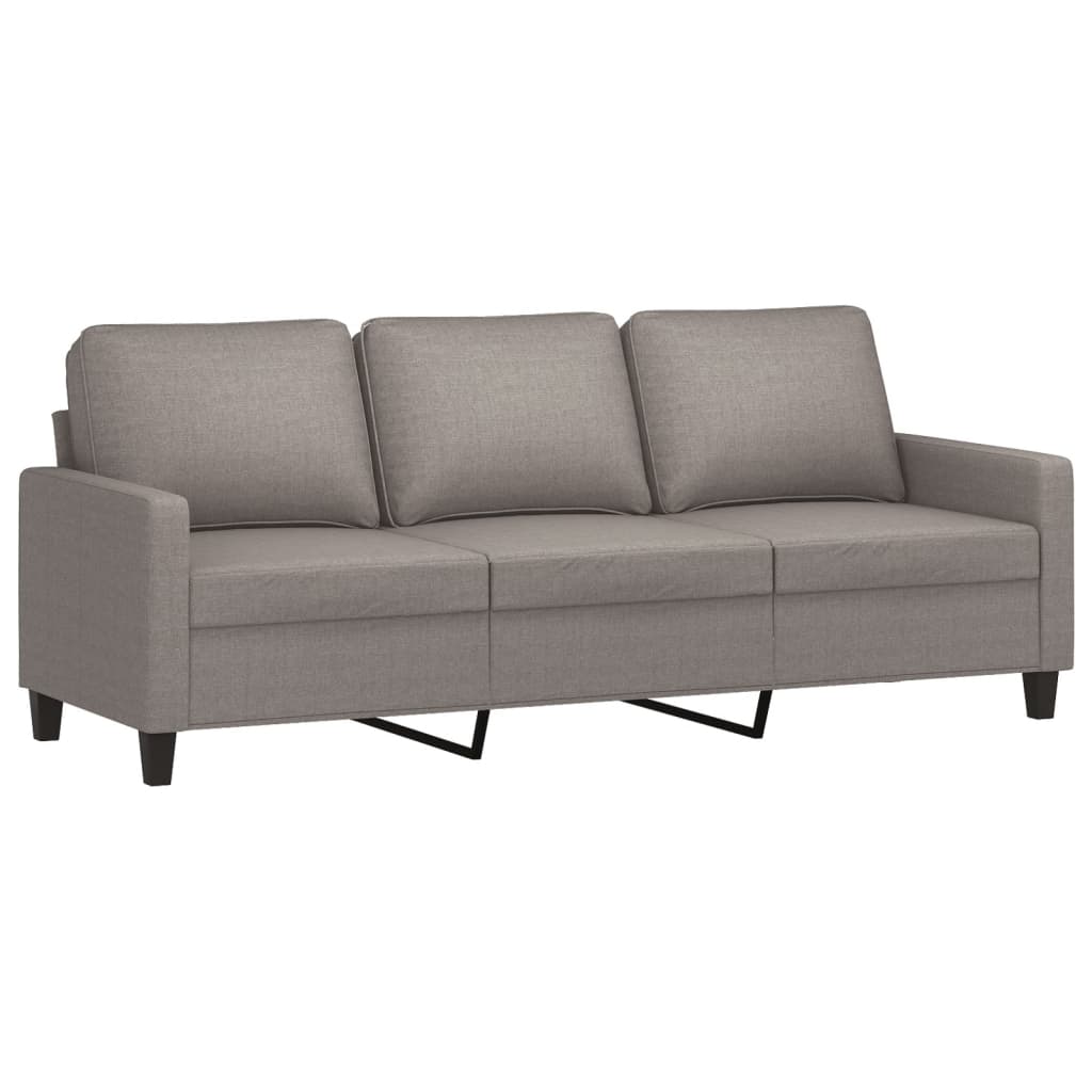 3-Delige Loungeset Met Kussens Stof Taupe met kussens en voetenbankje