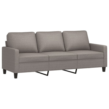 3-Delige Loungeset Met Kussens Stof Taupe met kussens en voetenbankje