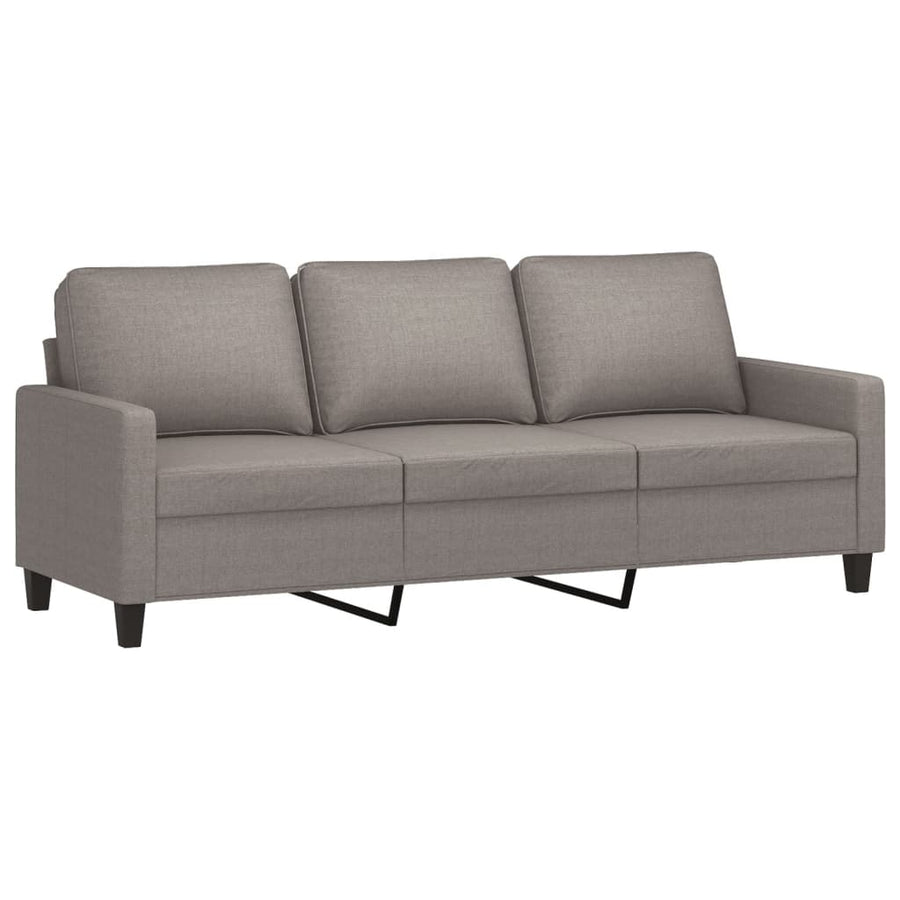 3-Delige Loungeset Met Kussens Stof Taupe met kussens en voetenbankje