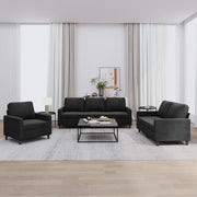 Loungeset 3-delig fluweel zwart