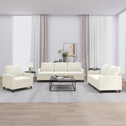 Loungeset 3-delig fluweel crèmekleurig