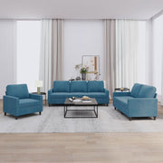 Loungeset 3-delig fluweel blauw