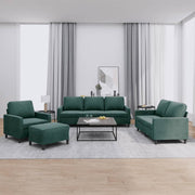 Loungeset 4-delig fluweel donkergroen
