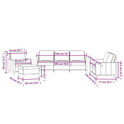 4-Delige Loungeset Met Kussens Fluweel Roze