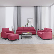 Loungeset 4-delig fluweel wijnrood