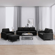 Loungeset 4-delig fluweel zwart