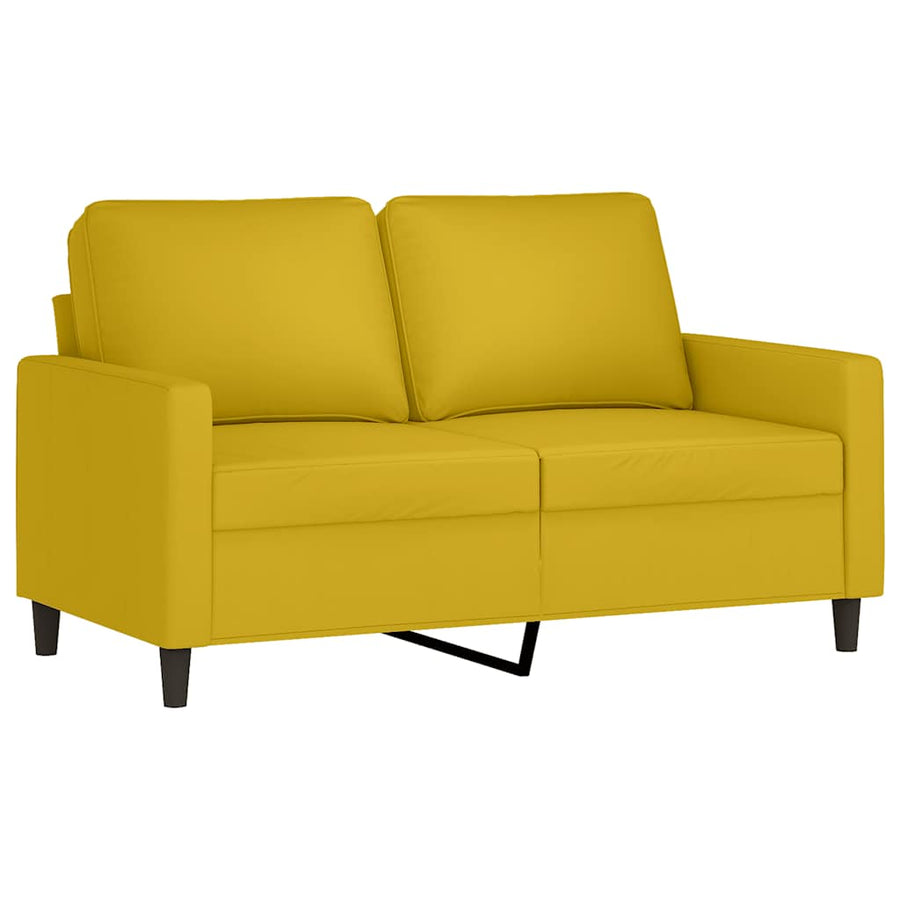 4-delige Loungeset met kussens fluweel geel
