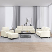 Loungeset 4-delig fluweel crèmekleurig