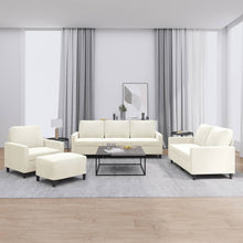 4-delige Loungeset met kussens fluweel crèmekleurig