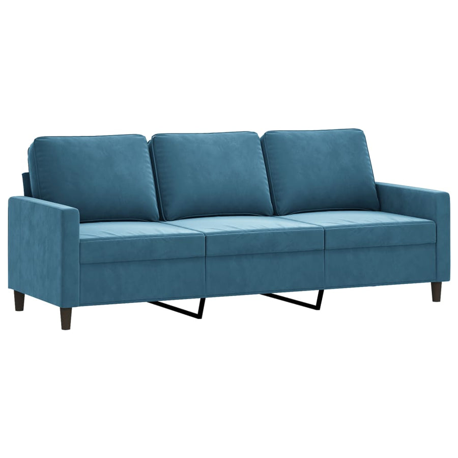 4-delige Loungeset met kussens fluweel blauw