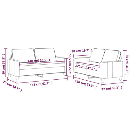2-Delige Loungeset Fluweel Donkergrijs met kussens