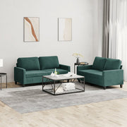 Loungeset 2-delig fluweel donkergroen 138/158x77x80 cm