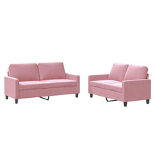 2-Delige Loungeset Fluweel Roze met kussens