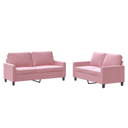 2-Delige Loungeset Fluweel Roze met kussens