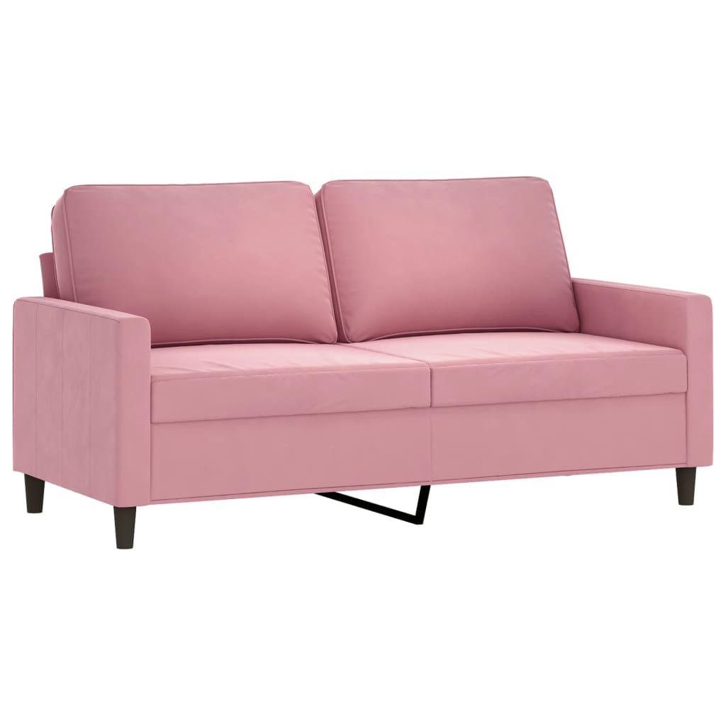 2-Delige Loungeset Fluweel Roze met kussens