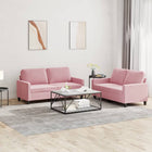 2-Delige Loungeset Fluweel Roze met kussens