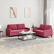 Loungeset 2-delig fluweel wijnrood 138x77x80 cm