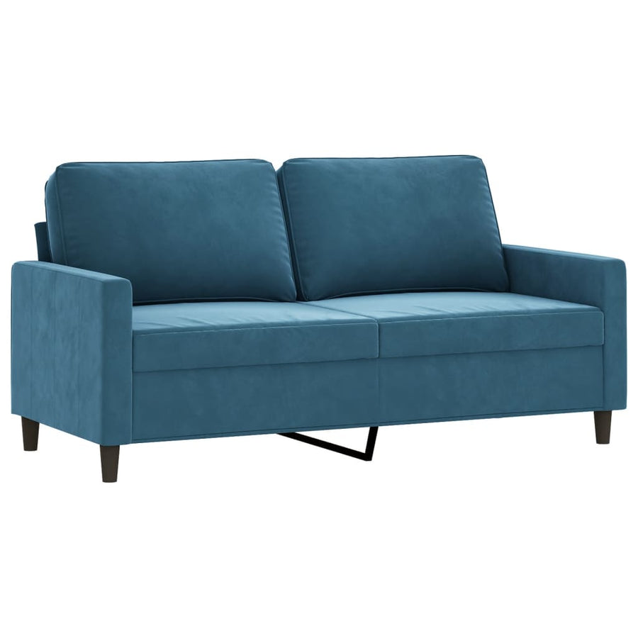 2-Delige Loungeset Fluweel Blauw met kussens