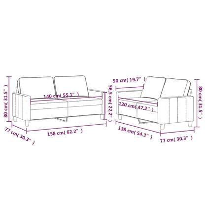 2-Delige Loungeset Fluweel Blauw met kussens
