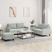 Loungeset 3-delig fluweel lichtgrijs