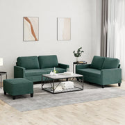 Loungeset 3-delig fluweel donkergroen