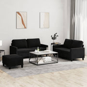 Loungeset 3-delig fluweel zwart