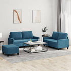 3-delige Loungeset met kussens fluweel blauw