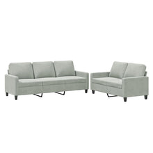 2-Delige Loungeset Fluweel Lichtgrijs met kussens