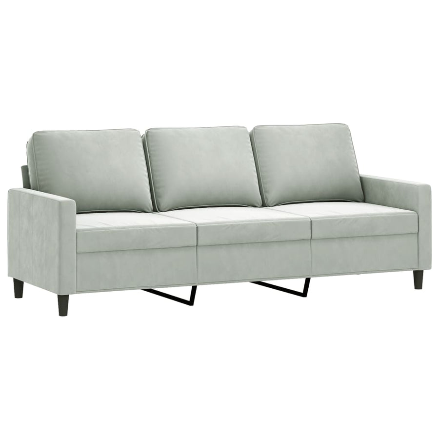 2-Delige Loungeset Fluweel Lichtgrijs met kussens