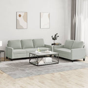 Loungeset 2-delig fluweel lichtgrijs