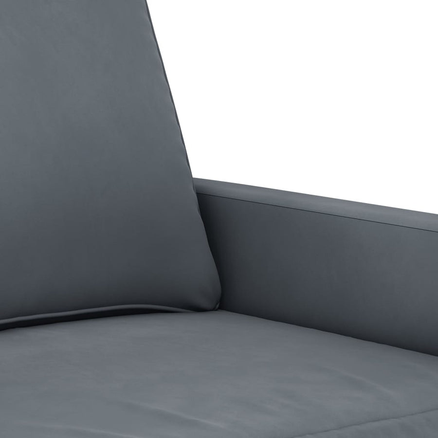 2-Delige Loungeset Fluweel Donkergrijs met kussens