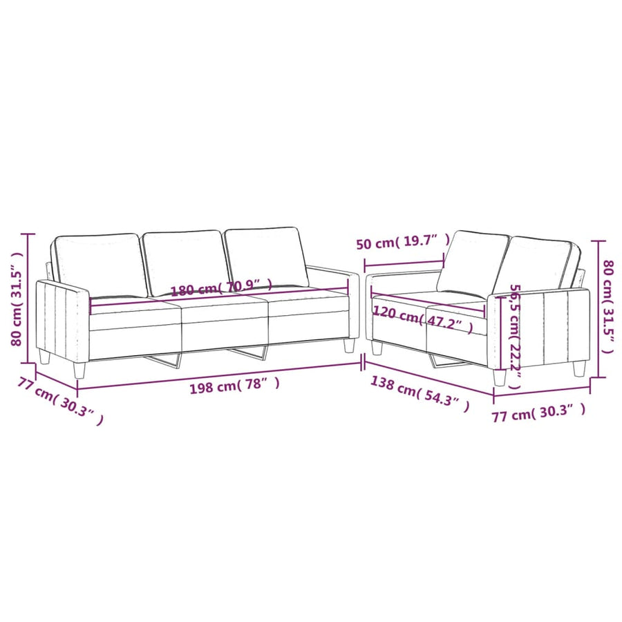 2-Delige Loungeset Fluweel Roze met kussens