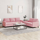 2-Delige Loungeset Fluweel Roze met kussens