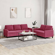 Loungeset 2-delig fluweel wijnrood