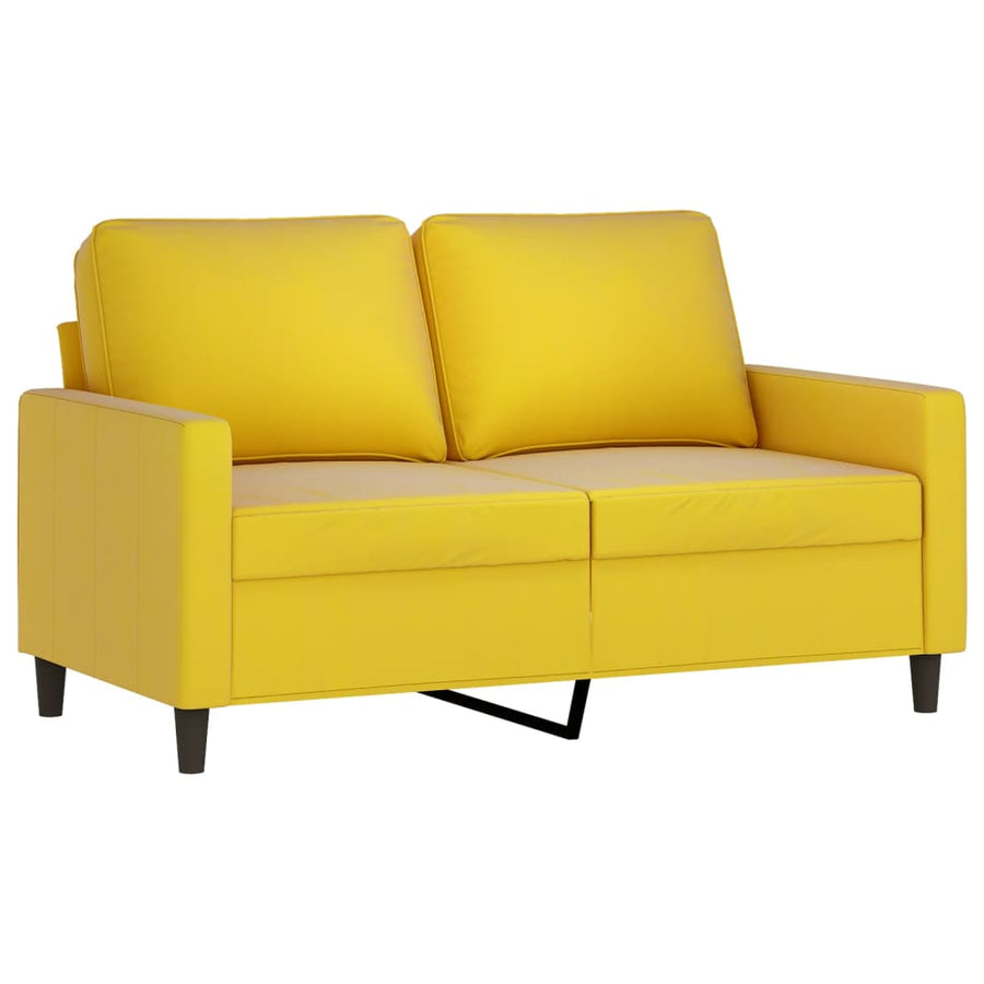 2-Delige Loungeset Fluweel Geel met kussens