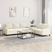Loungeset 2-delig fluweel crèmekleurig 198x77x80 cm