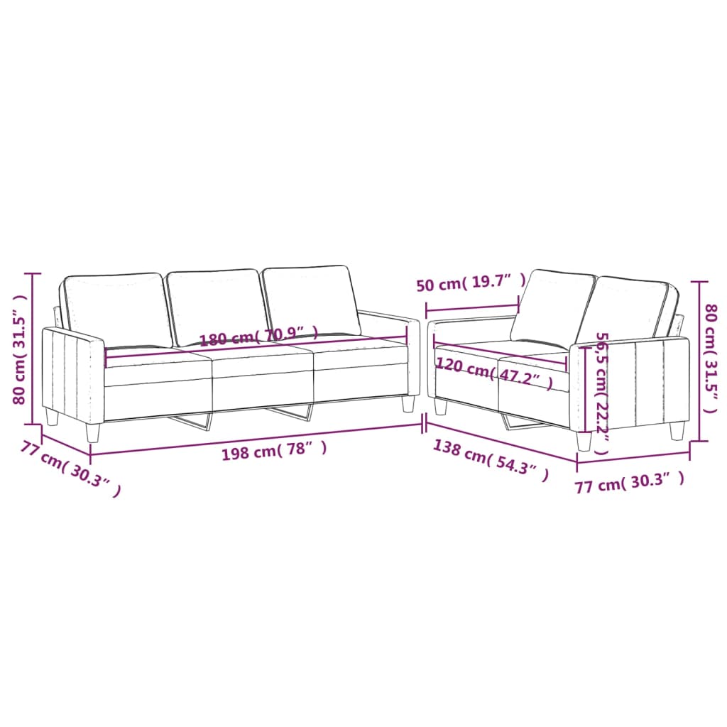 2-Delige Loungeset Fluweel Blauw met kussens