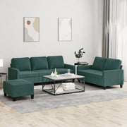 Loungeset 3-delig fluweel donkergroen