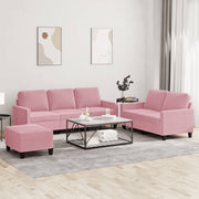 Loungeset 3-delig fluweel roze