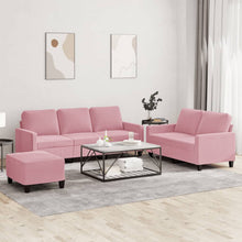 3-Delige Loungeset Met Kussens Fluweel Roze