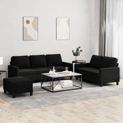 Loungeset 3-delig fluweel zwart