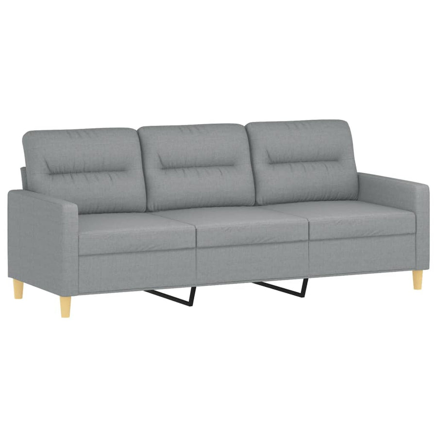 3-Delige Loungeset Stof Lichtgrijs met kussens