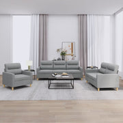 Loungeset 3-delig stof lichtgrijs